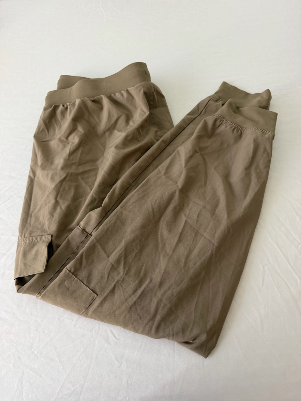 Libin Women's Taupe Jogger Pants with Elastic Waist